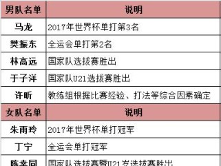 国家男乒乓球队名单公布！（揭秘中国男乒新一轮国家队选拔名单，助力备战奥运！）